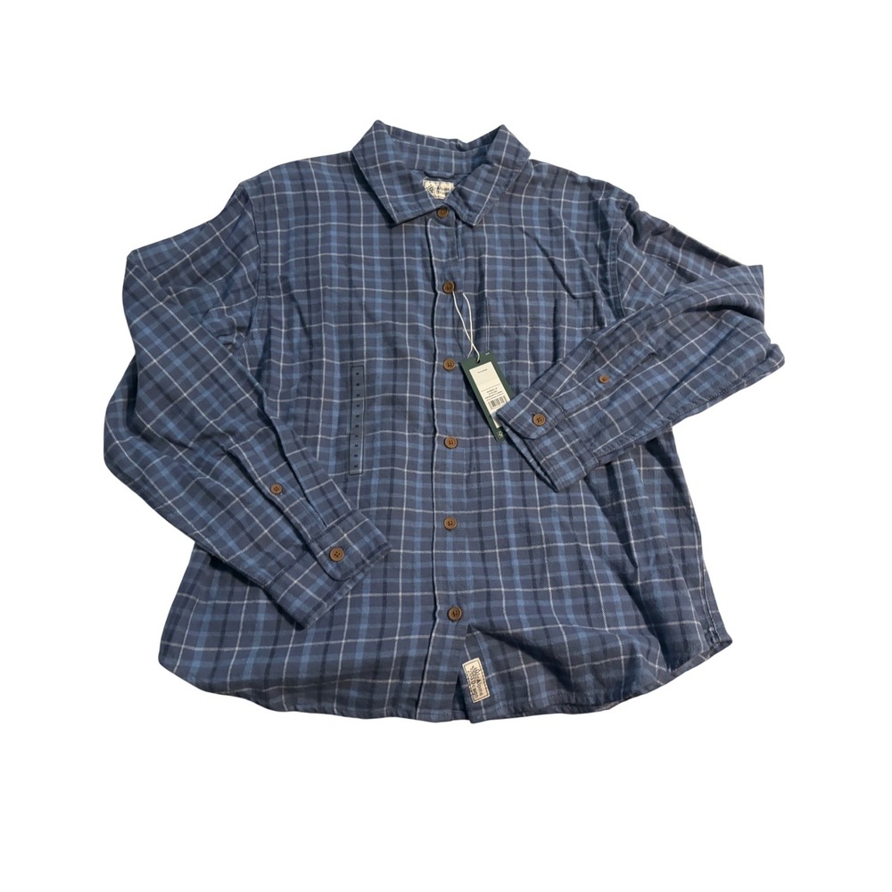 Alpine Design Midweight Flannel Shirt Blue Evening Star Plaid NWT M Womens